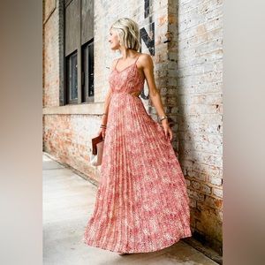 Express Printed Side Cutout Maxi Dress